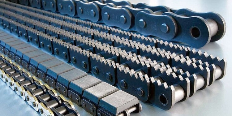 Correntes industriais de rolos e transmissão para linhas de produção, fabricadas e fornecidas pela Sidertécnica, indústria de peças forjadas e fixadores especiais.